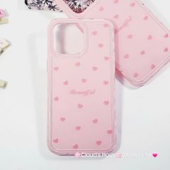 Case Ốp điện thoại iPhone Phao Hồng Trái Tim Viền Kim cương chất dẻo  iPhone 12/13/14/15/16/Plus/Pro/Promax