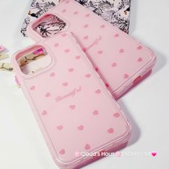 Case Ốp điện thoại iPhone Phao Hồng Trái Tim Viền Kim cương chất dẻo  iPhone 12/13/14/15/16/Plus/Pro/Promax