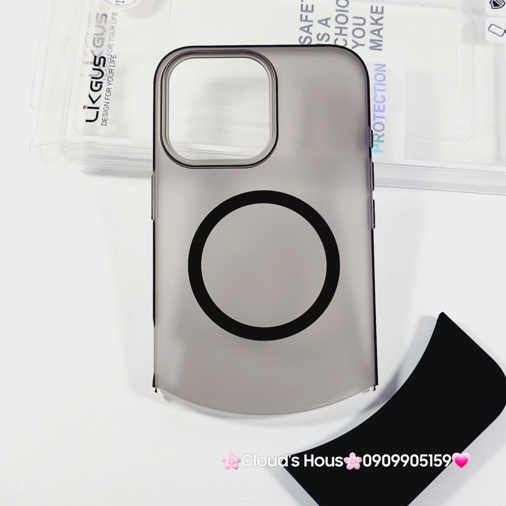 Case Ốp điện thoại iPhone Likgus Màu Nhám Khung Ráp Magsafe Siêu Mỏng Không Vàng iPhone 15/16/Pro/Promax