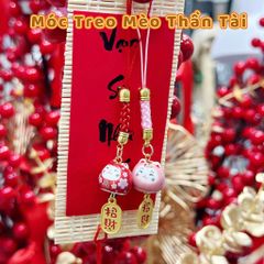 Móc Điện Thoại Móc Túi Phụ Kiện Đẹp Mèo Thần Tài Mini chất liệu sứ