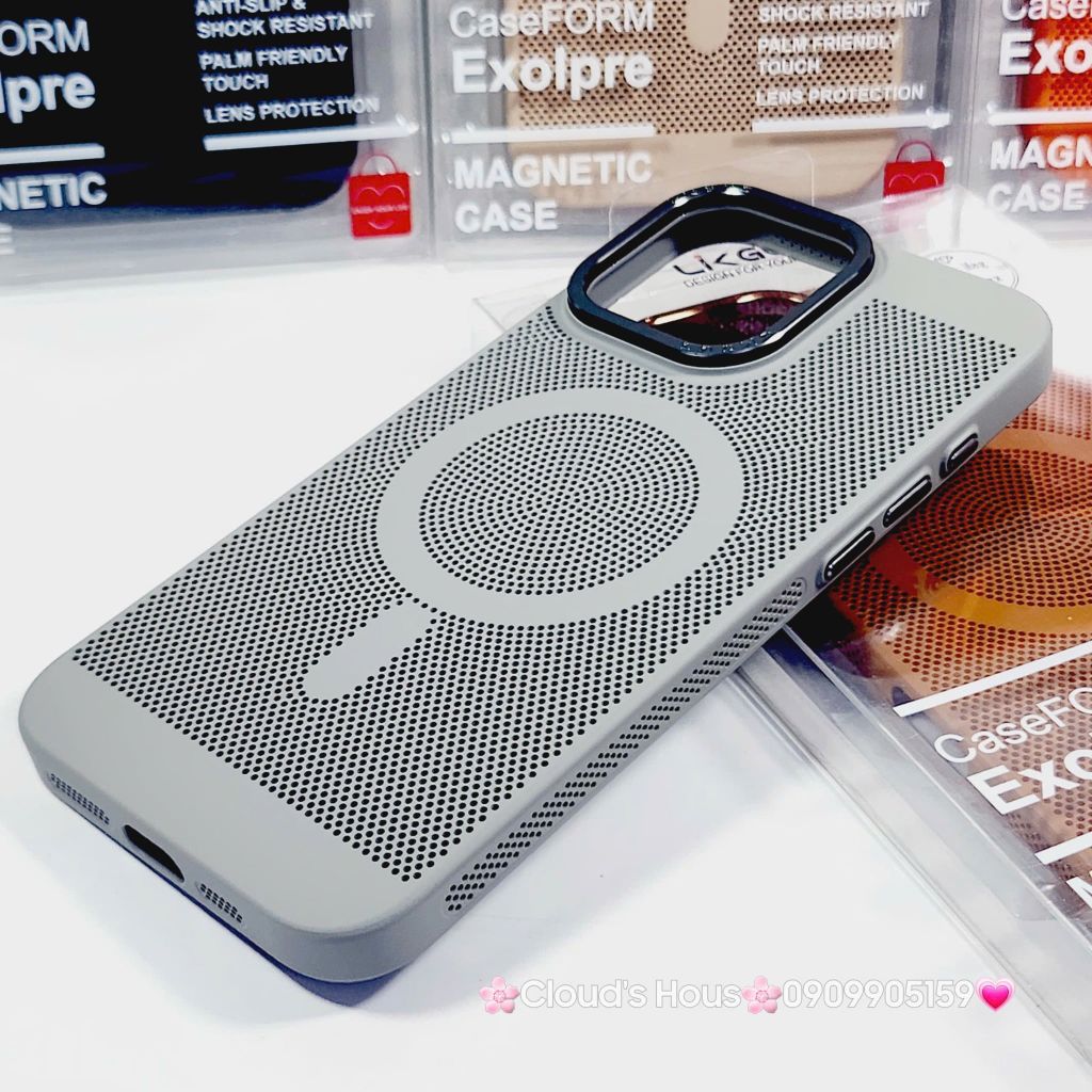 Case Ốp điện thoại iPhone Likgus Magsafe Nhiều Màu Lưng Lưới iPhone 15/16/Pro/Promax