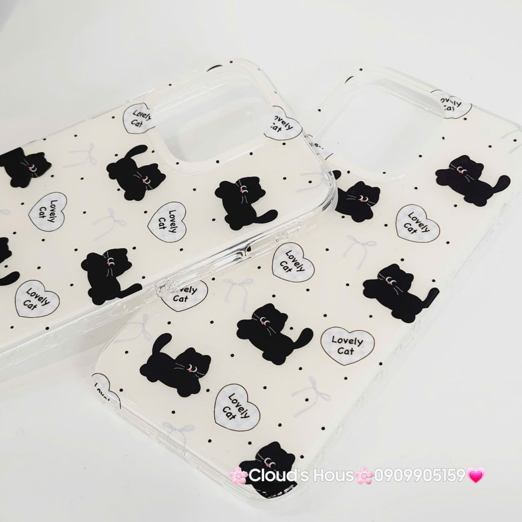 Case Ốp điện thoại iPhone Mèo Đen Lovely Cat iPhone 13/15/16/Pro/Promax