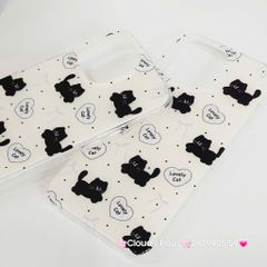 Case Ốp điện thoại iPhone Mèo Đen Lovely Cat iPhone 13/15/16/Pro/Promax