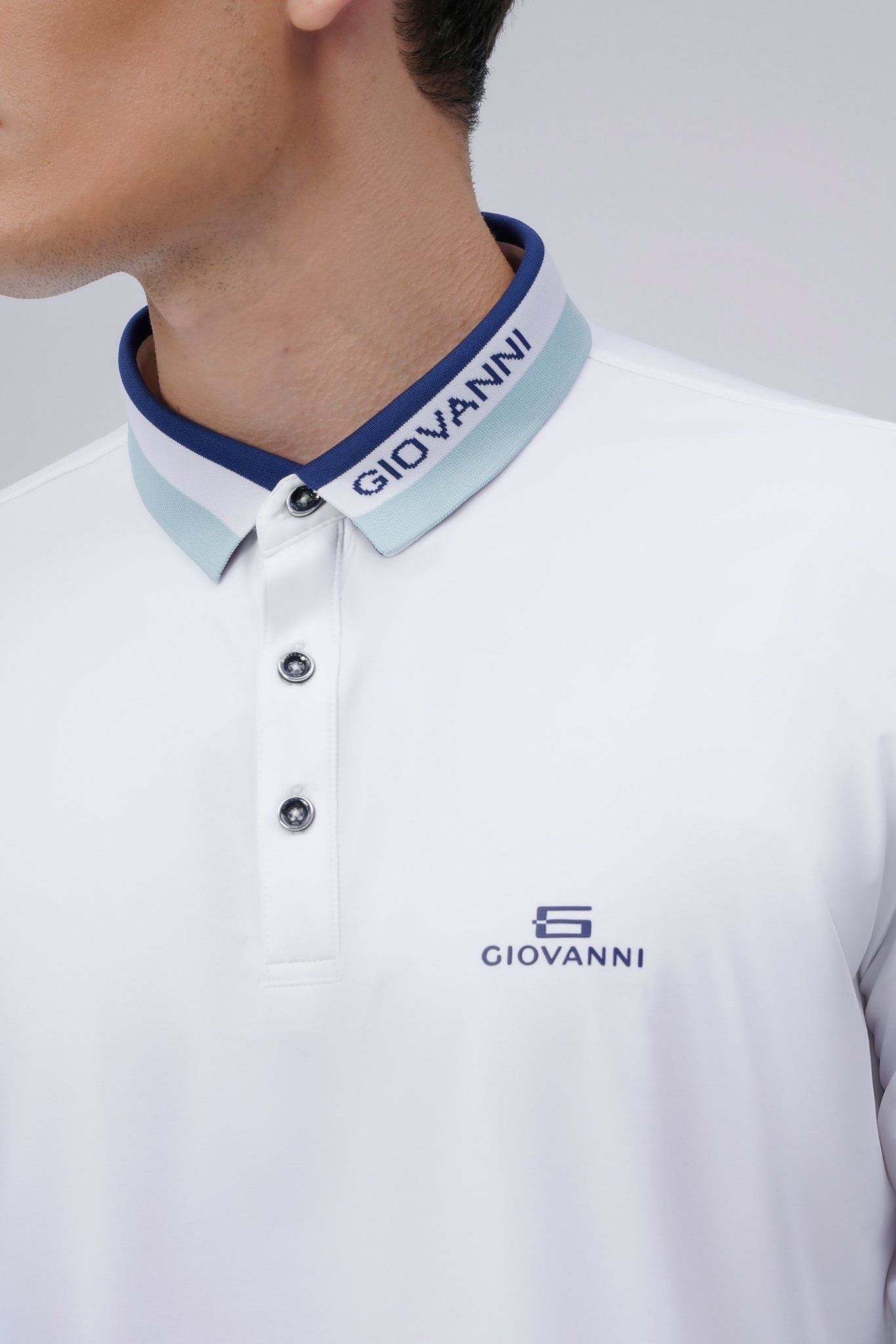  Áo phông Golf dài tay nam GLP0007-1WH 