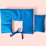  Combo Gối chườm cổ vai gáy + Túi Chườm Mix Hoa Lá Thảo Mộc 18*12cm (Màu xanh dương) 