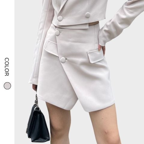Chân váy ngắn Wendy Skirt CV012 dáng ôm, thiết kế cài cúc, vạt chéo - Uni By Heart