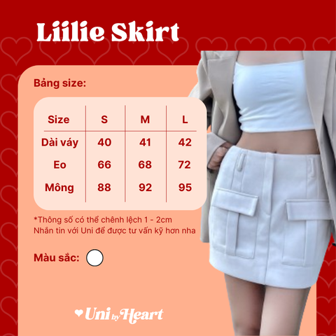 Chân váy da lộn Liilie Skirt CVD02 dáng chữ A, có túi, phong cách trẻ trung, năng động - Uni By Heart