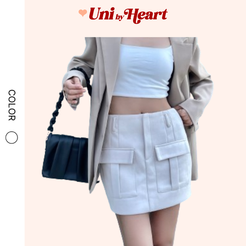 Chân váy da lộn Liilie Skirt CVD02 dáng chữ A, có túi, phong cách trẻ trung, năng động - Uni By Heart