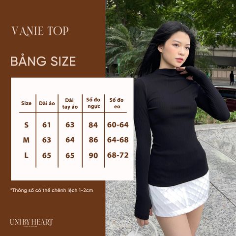 Áo thun gân Vanie Top AGN03, kiểu dáng ôm body, thiết kế basic dễ phối đồ - Uni By Heart