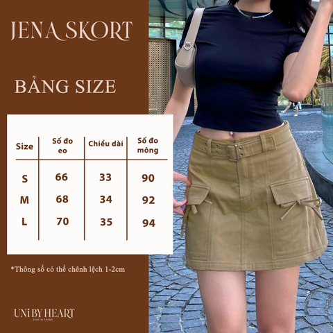 Quần shorts Jena Skort QS016 thiết kế túi hộp, chất liệu kaki dày dặn, trẻ trung - Uni By Heart