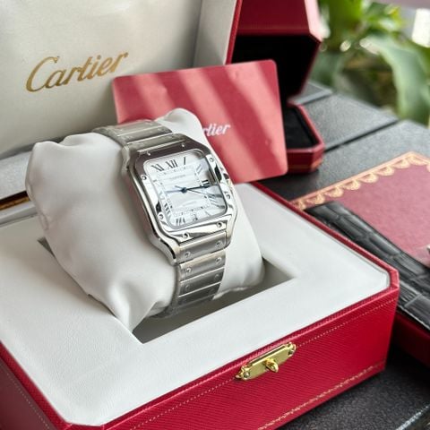 Replica Santos Cartier Galbee Đồng Hồ Cartier Santos Nam Mặt đính đá Fake Cao Cấp 40mm DWatch