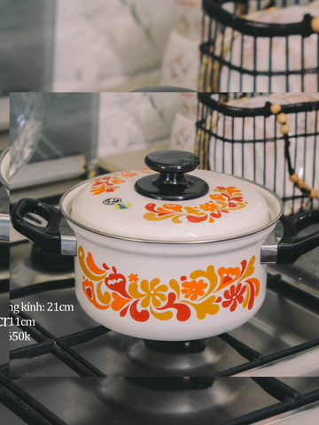  Nồi họa tiết màu cam 