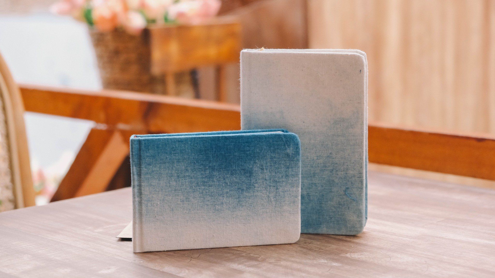 Notebook: Vải mộc xanh trắng 4*6 ( không chun )