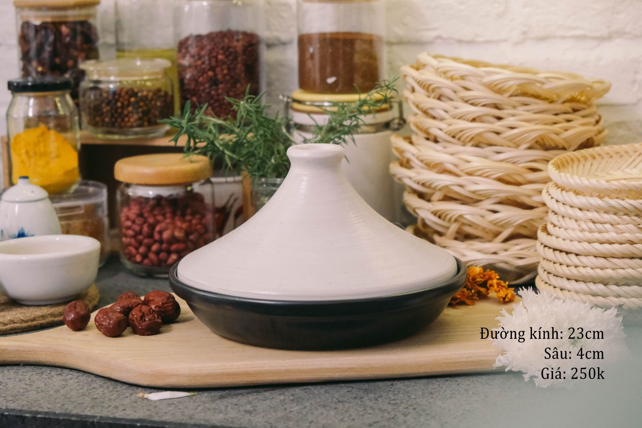 Nồi đất nắp trắng