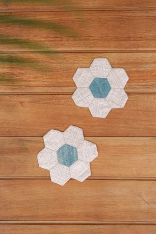  Light blue flower-shape Coasters 