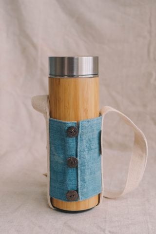  Hemp cup/bottle holder with buttons 