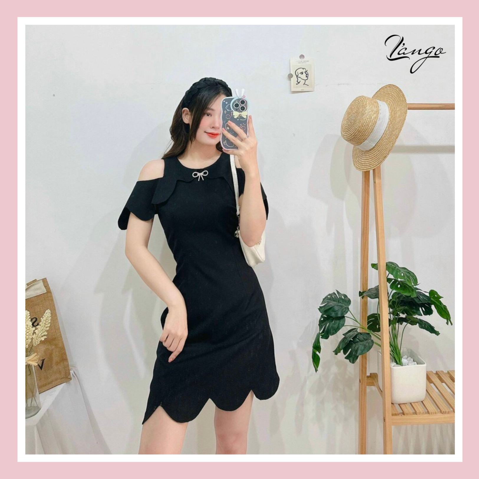 Đầm xòe cổ v tay bí 2 lớp thiết kế thời trang Eden dây kéo sau lưng chất  vải mango thoáng mát thoải mái  D480  Giá Sendo khuyến mãi 299000đ 