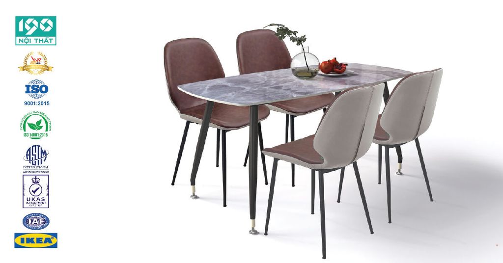 Bộ Bàn Ăn 4 Ghế BA02-D14 | GT234B