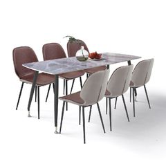 Bộ Bàn Ăn 6 người Mặt Đá BA02-D16 | GT234B