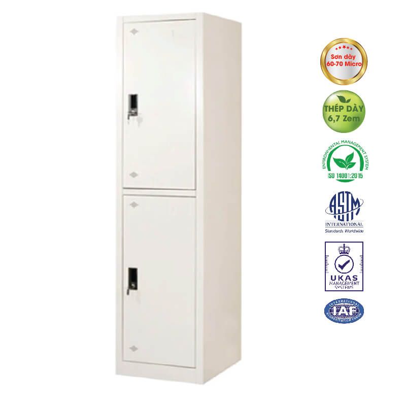 Tủ Locker 2 Ngăn TS14 (Có Suốt Treo Quần Áo)