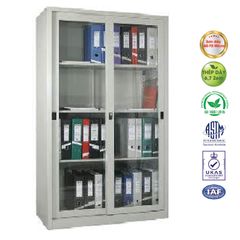 Tủ Sắt Văn Phòng 2 Cánh Kính Lùa TL05