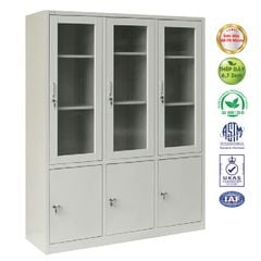Tủ Sắt Văn Phòng 3 Buồng | 3 Cánh Kính TS03D