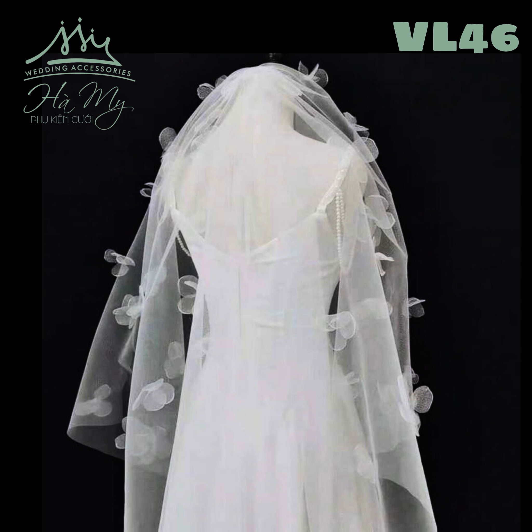 Mạng che mặt kết hoa 200cm (VL)