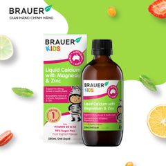  Thực phẩm bảo vệ sức khỏe BRAUER KIDS LIQUID CALCIUM WITH MAGNESIUM & ZINC 