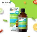  Thực phẩm bảo vệ sức khỏe  Brauer Kids Liquid Multivitamin with Iron 