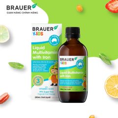  Thực phẩm bảo vệ sức khỏe  BRAUER KIDS LIQUID MULTIVITAMIN WITH IRON 