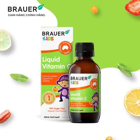  Thực phẩm bảo vệ sức khỏe Brauer  Kids Liquid Vitamin C 