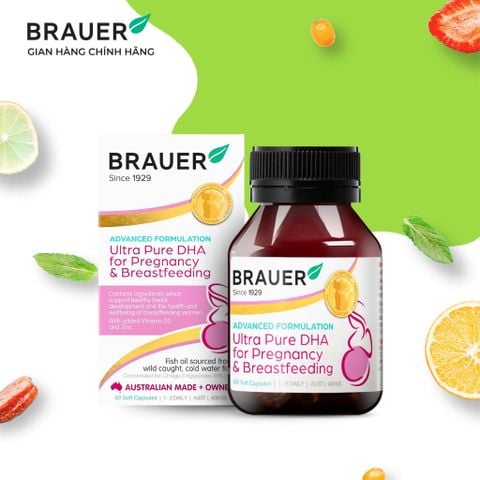  Thực phẩm bảo vệ sức khỏe: Brauer Ultra Pure DHA For Pregnancy & Breastfeeding 