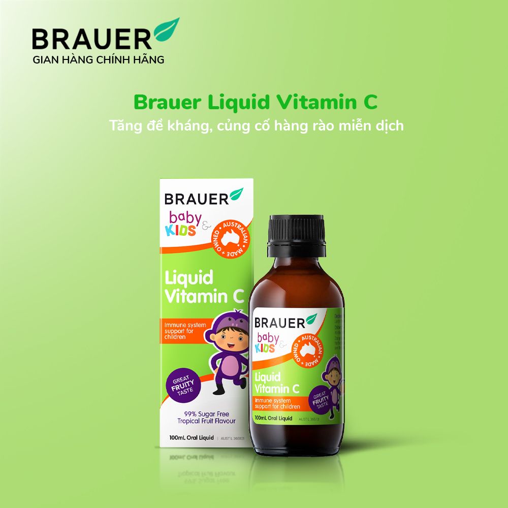  Siro BRAUER Liquid Vitamin C cho trẻ từ 1 tuổi (100ml) 
