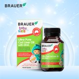  Thực phẩm bảo vệ sức khỏe BRAUER BABY & KIDS ULTRA  PURE COD LIVER OIL WITH DHA 