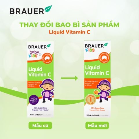  Thực phẩm bảo vệ sức khỏe Brauer  Kids Liquid Vitamin C 