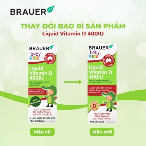  Thực phẩm bảo vệ sức khỏe: Brauer Baby & Kids Liquid  Vitamin D 400 IU 