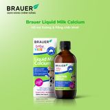  Siro BRAUER Liquid Milk Calcium - Bổ sung Canxi dạng sữa cho trẻ trên 7 tháng tuổi (200ml) 