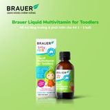  Siro BRAUER Kids Liquid Multivitamin for Toddlers- Vitamin Tổng Hợp cho trẻ từ 1-3 tuổi (100ml) 