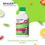  Siro BRAUER Calcium with Magnesium & ZinC - Hỗn hợp Vitamin Canxi, Magie và Kẽm cho trẻ từ 1 tuổi (500ml) 