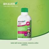  Siro BRAUER Calcium with Magnesium & ZinC - Hỗn hợp Vitamin Canxi, Magie và Kẽm cho trẻ từ 1 tuổi (500ml) 
