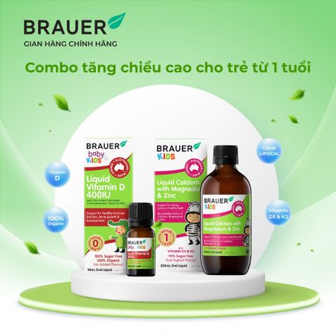  Combo BRAUER Baby and Kids - Hỗ trợ Tăng Chiều cao dành cho trẻ từ 1 tuổi 