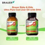  Thực phẩm bảo vệ sức khỏe BRAUER BABY & KIDS ULTRA  PURE COD LIVER OIL WITH DHA 
