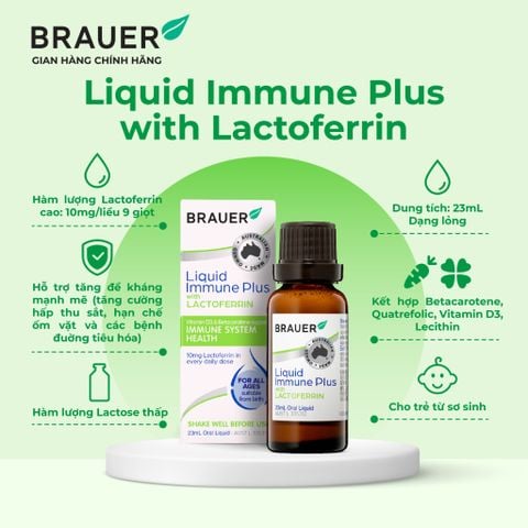  Thực phẩm bảo vệ sức khỏe BRAUER LIQUID IMMUNE PLUS WITH LACTOFERRIN 