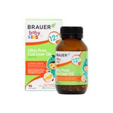  Vitamin BRAUER Baby & Kids Ultra Pure Cod Liver Oil with DHA - Bổ sung DHA tinh khiết cho trẻ từ 1 tuổi (90 viên nang) 