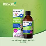  Siro BRAUER Liquid Milk Calcium - Bổ sung Canxi dạng sữa cho trẻ trên 7 tháng tuổi (200ml) 