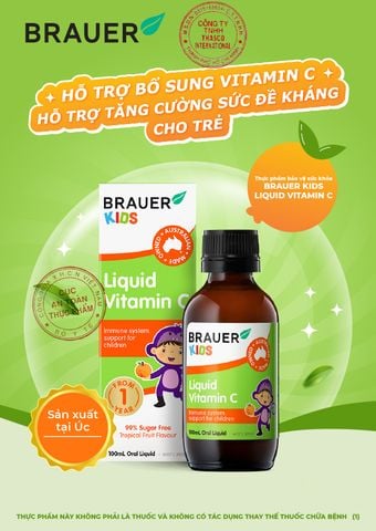  Thực phẩm bảo vệ sức khỏe BRAUER KIDS LIQUID VITAMIN C 