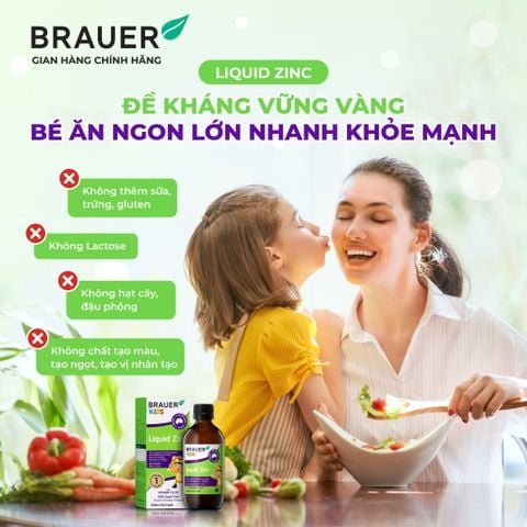  Thực phẩm bảo vệ sức khỏe BRAUER KIDS LIQUID ZINC 