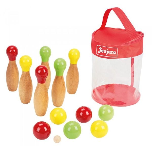  Bộ bowling và bi sắt bằng gỗ 