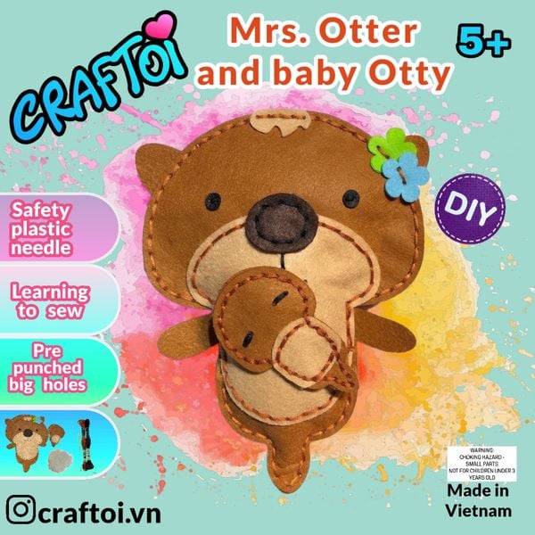  Bộ Thủ Công Trẻ Tự Làm Thú Bông MRS OTTER & BABY OTTY 
