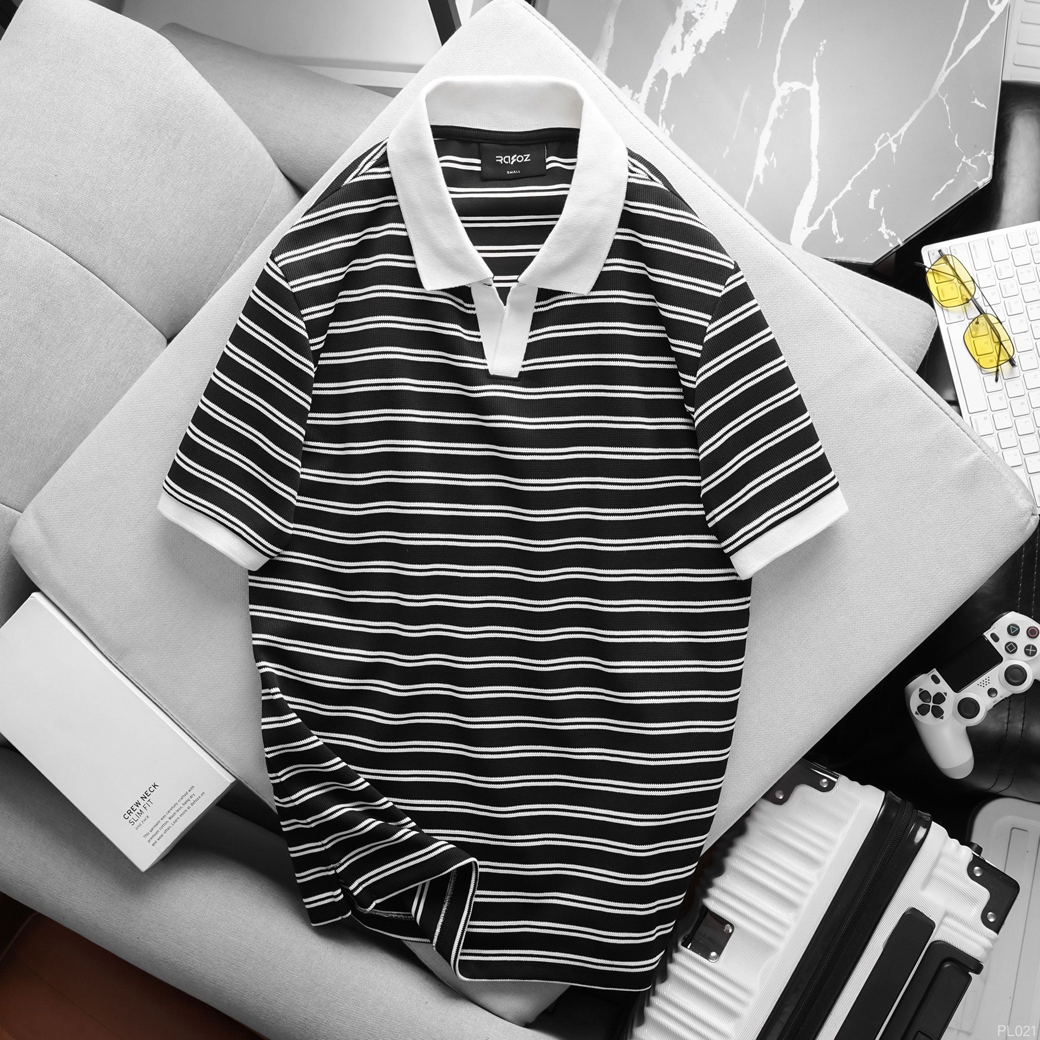  Áo polo cổ V RAFOZ kẻ ngang - 021 